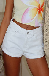 Missin' Something Denim Shorts White