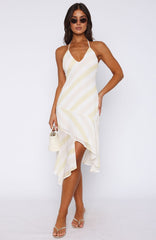 On His Mind Midi Dress Citrus Stripe