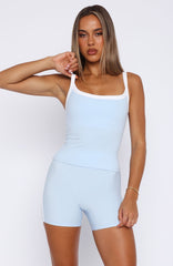 Now's The Time Active Tank Baby Blue/White