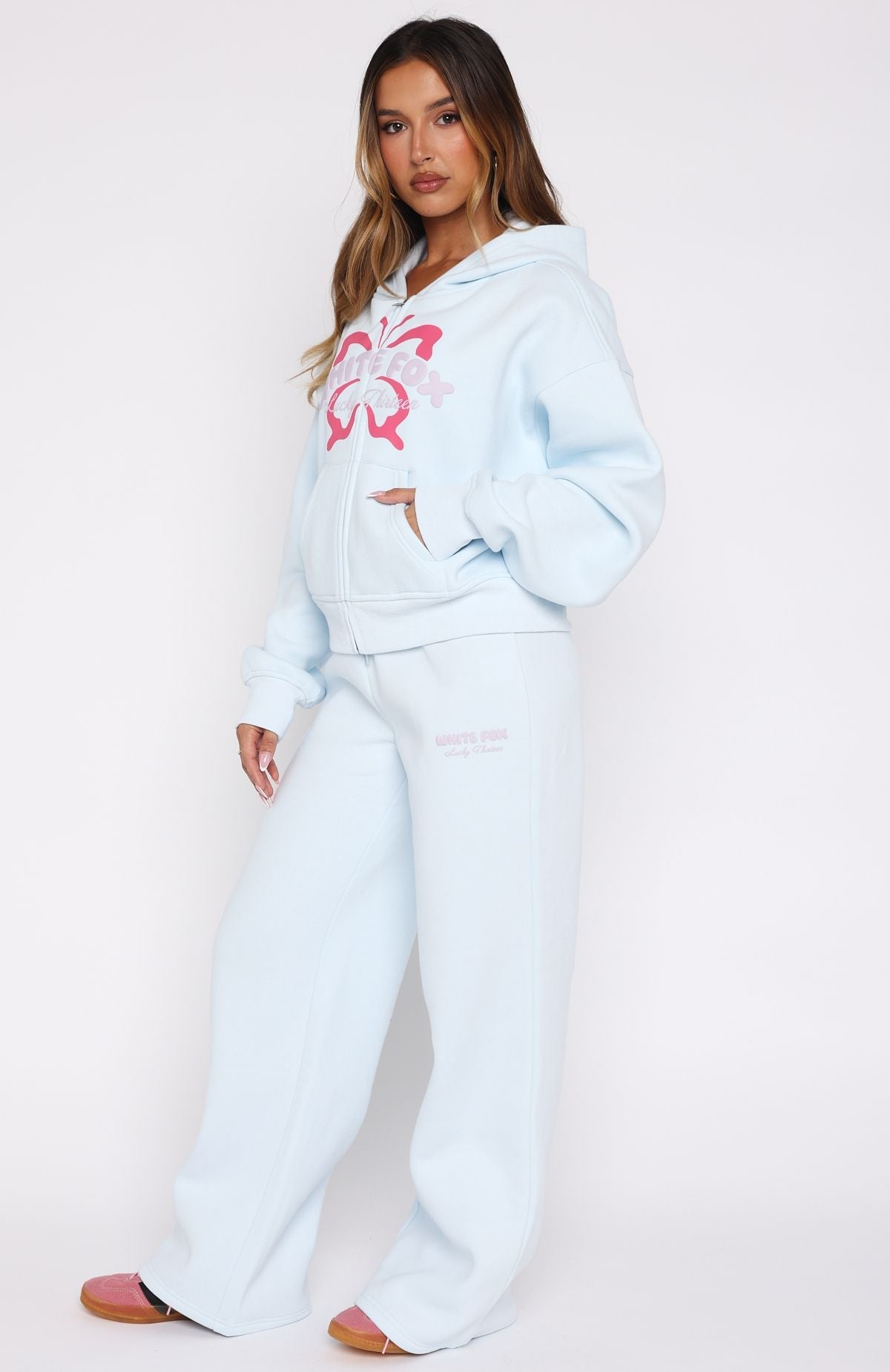 Lucky Thirteen Audrina Wide Leg Sweatpants Blue