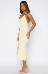 Tropic Like It's Hot Midi Dress Lemon