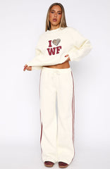 11th Street Out & About Wide Leg Sweatpants Cake Batter