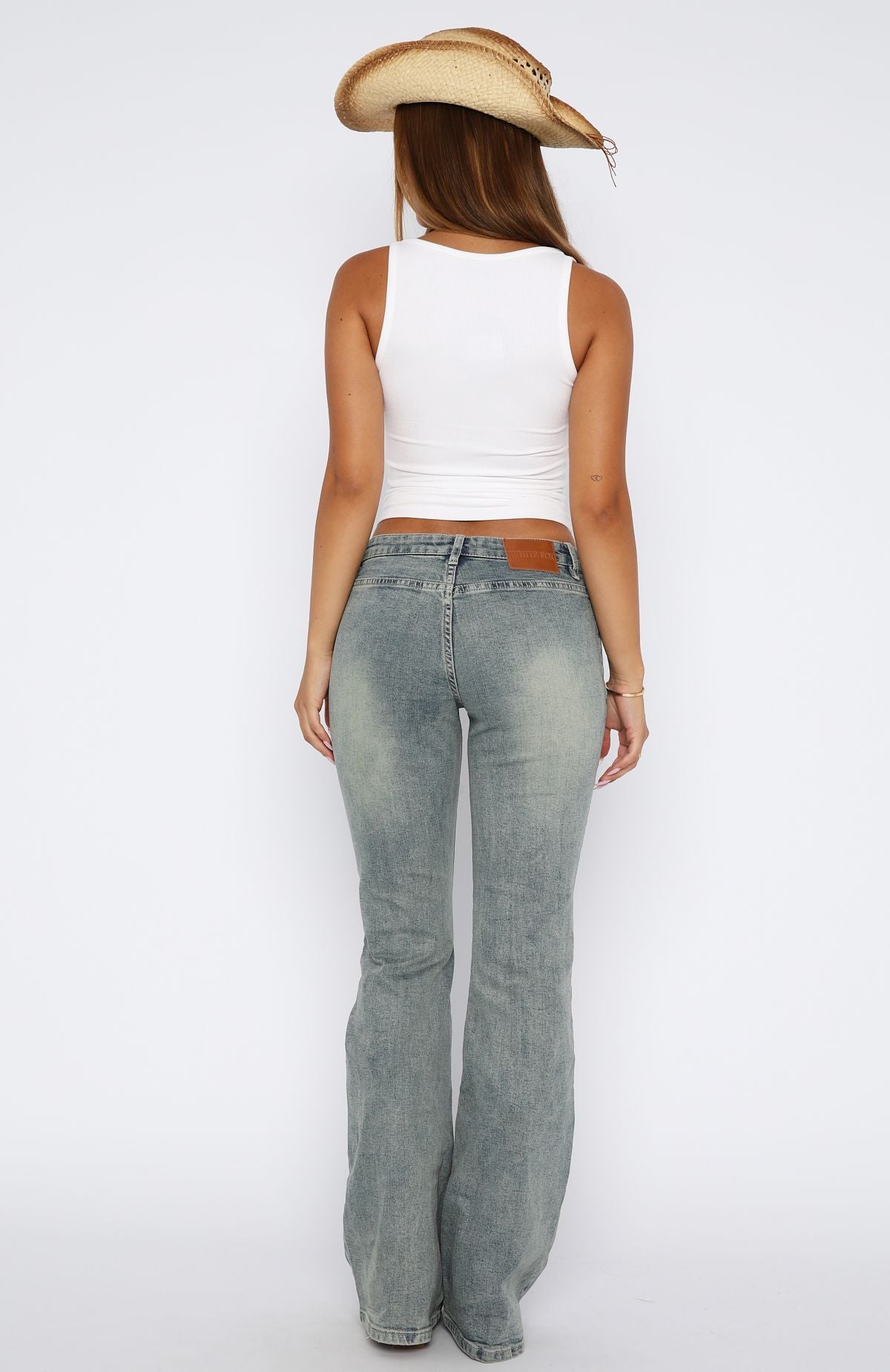 Original Trendsetter Low Rise Flare Jeans Brown Blue