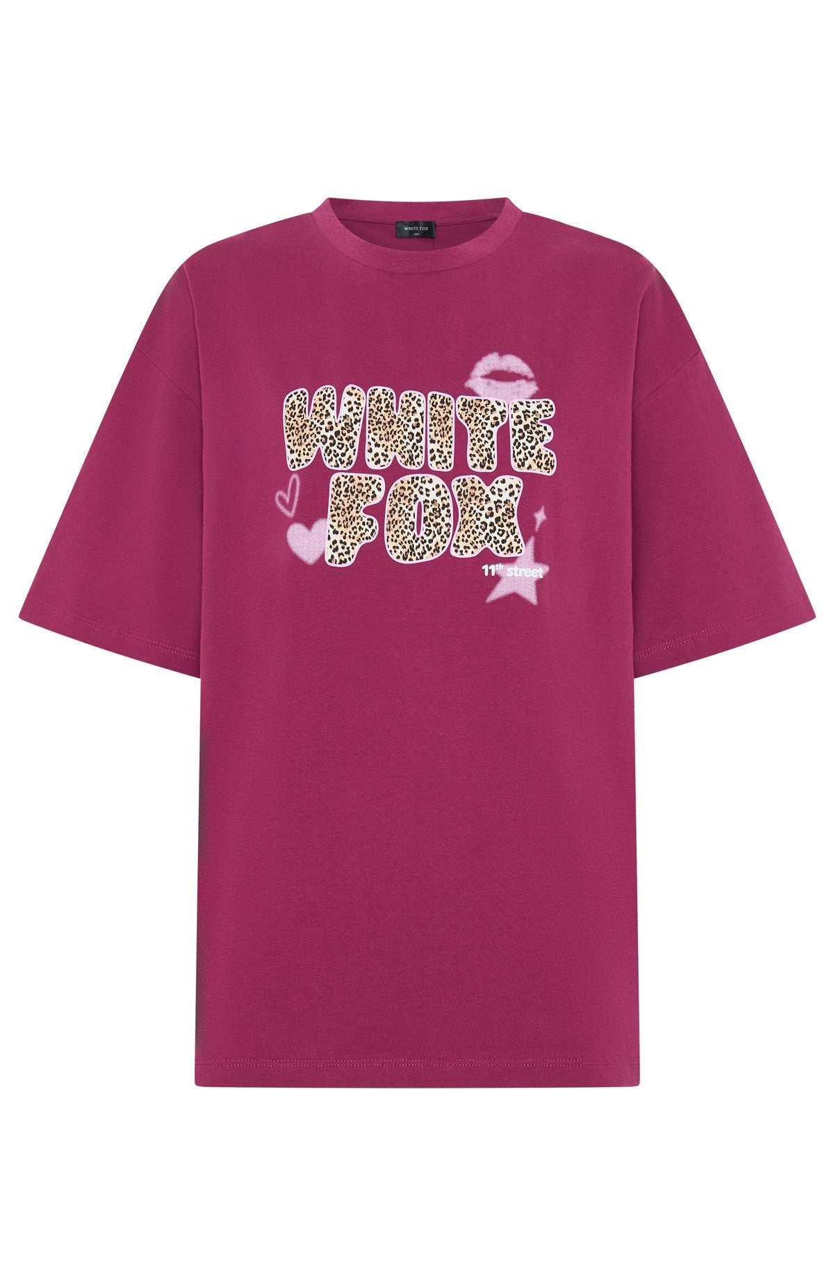 11th Street She's So Lucky Oversized Tee Very Berry