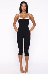 Come Back For Me Capri Jumpsuit Black